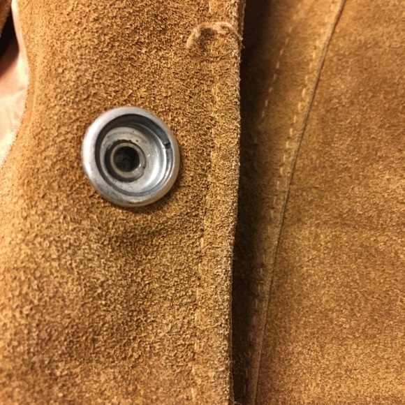 LEVI'S Vintage Suede Leather Tan Vest Orange Tap L - Picture 5 of 16